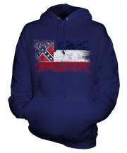 Mississippi State Distressed Flag Unisex Adult Hoodie