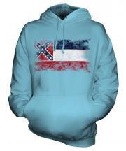 Mississippi State Distressed Flag Unisex Adult Hoodie