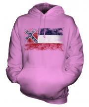 Mississippi State Distressed Flag Unisex Adult Hoodie