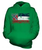 Mississippi State Distressed Flag Unisex Adult Hoodie