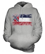 Mississippi State Distressed Flag Unisex Adult Hoodie