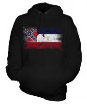 Mississippi State Distressed Flag Unisex Adult Hoodie