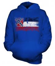 Mississippi State Distressed Flag Unisex Adult Hoodie