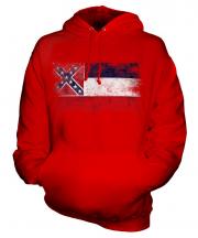 Mississippi State Distressed Flag Unisex Adult Hoodie