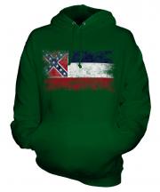 Mississippi State Distressed Flag Unisex Adult Hoodie