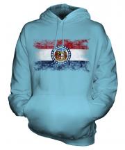 Missouri State Distressed Flag Unisex Adult Hoodie