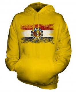 Missouri State Distressed Flag Unisex Adult Hoodie