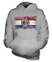 Missouri State Distressed Flag Unisex Adult Hoodie