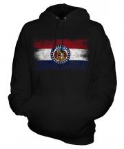Missouri State Distressed Flag Unisex Adult Hoodie