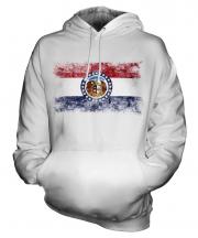 Missouri State Distressed Flag Unisex Adult Hoodie