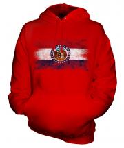 Missouri State Distressed Flag Unisex Adult Hoodie