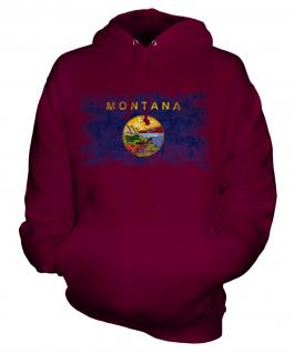 Montana State Distressed Flag Unisex Adult Hoodie