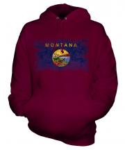 Montana State Distressed Flag Unisex Adult Hoodie