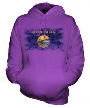 Montana State Distressed Flag Unisex Adult Hoodie