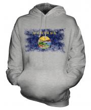 Montana State Distressed Flag Unisex Adult Hoodie