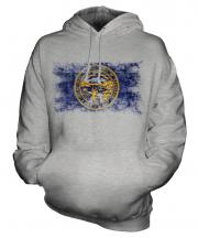 Nebraska State Distressed Flag Unisex Adult Hoodie