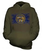 Nebraska State Distressed Flag Unisex Adult Hoodie