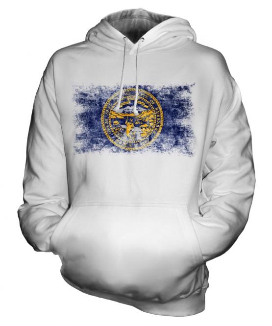 Nebraska State Distressed Flag Unisex Adult Hoodie