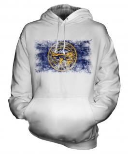 Nebraska State Distressed Flag Unisex Adult Hoodie