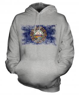 New Hampshire State Distressed Flag Unisex Adult Hoodie