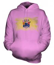 New Jersey State Distressed Flag Unisex Adult Hoodie