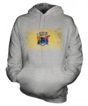 New Jersey State Distressed Flag Unisex Adult Hoodie