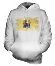 New Jersey State Distressed Flag Unisex Adult Hoodie