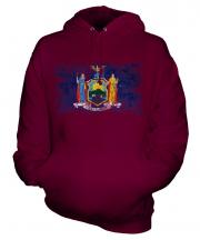 New York State Distressed Flag Unisex Adult Hoodie