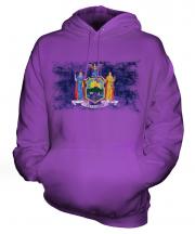 New York State Distressed Flag Unisex Adult Hoodie