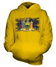 New York State Distressed Flag Unisex Adult Hoodie