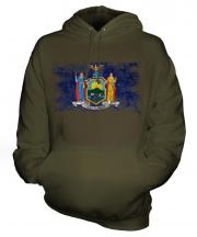 New York State Distressed Flag Unisex Adult Hoodie