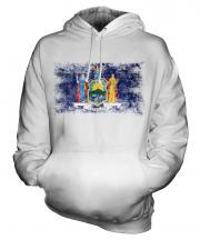 New York State Distressed Flag Unisex Adult Hoodie