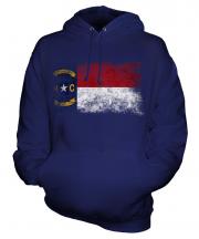 North Carolina State Distressed Flag Unisex Adult Hoodie