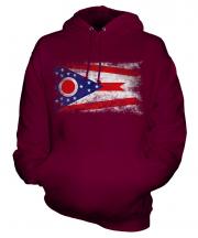 Ohio State Distressed Flag Unisex Adult Hoodie