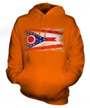 Ohio State Distressed Flag Unisex Adult Hoodie
