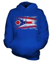 Ohio State Distressed Flag Unisex Adult Hoodie