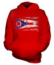 Ohio State Distressed Flag Unisex Adult Hoodie