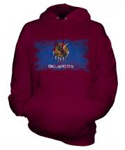 Oklahoma State Distressed Flag Unisex Adult Hoodie