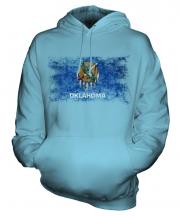Oklahoma State Distressed Flag Unisex Adult Hoodie