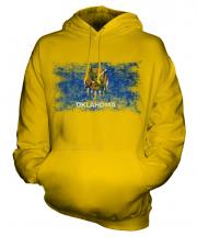Oklahoma State Distressed Flag Unisex Adult Hoodie