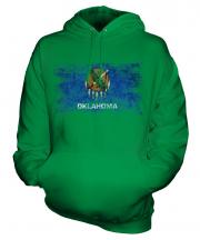 Oklahoma State Distressed Flag Unisex Adult Hoodie