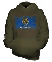 Oklahoma State Distressed Flag Unisex Adult Hoodie