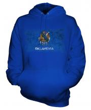 Oklahoma State Distressed Flag Unisex Adult Hoodie