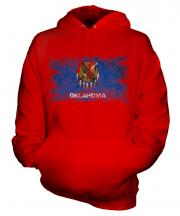 Oklahoma State Distressed Flag Unisex Adult Hoodie
