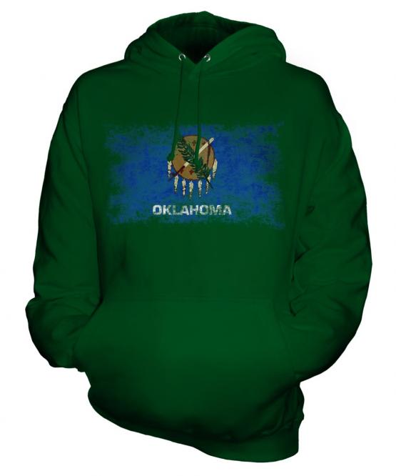 Oklahoma State Distressed Flag Unisex Adult Hoodie