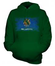Oklahoma State Distressed Flag Unisex Adult Hoodie