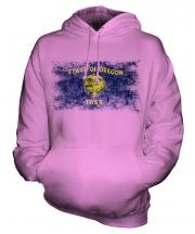 Oregon State Distressed Flag Unisex Adult Hoodie