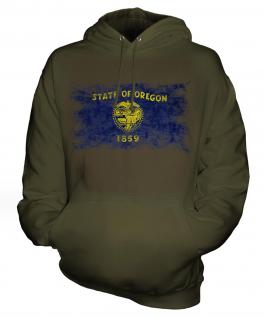 Oregon State Distressed Flag Unisex Adult Hoodie