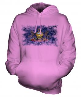 Pennsylvania State Distressed Flag Unisex Adult Hoodie
