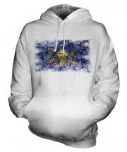 Pennsylvania State Distressed Flag Unisex Adult Hoodie